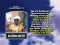 Gloriana Mater Short Obituary