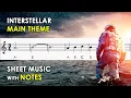Interstellar Main Theme Sheet Music with Easy Notes for Recorder Violin Beginners Tutorial