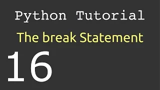 The break Statement Python Tutorial