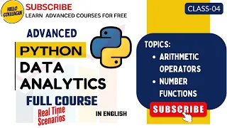 Python Class 4 Arithmetic operators and NUMBER FUNCTIONS