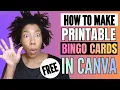 Make FREE Custom Bingo Games in Minutes Bingo Cards in Canva Tutorial