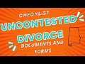 Checklist of Necessary Documents for Uncontested Divorce in Alabama