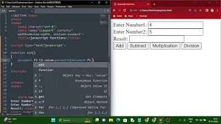 How to perform all arithmetic operation using JavaScript and HTML controls