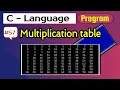 C program to print multiplication table using nested for loop programming in c