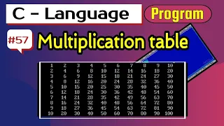 C program to print multiplication table using nested for loop programming in c