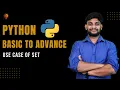 Use Case of Set Python Beginner to Advance Python Tutorial
