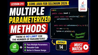 211 Multiple Parameterized Methods in Java Selenium Java 2026