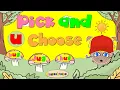 Pick and Choose CVC Short Vowel u Phonics Song
