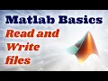 Matlab Basics Ep 8 - Read And Write Files