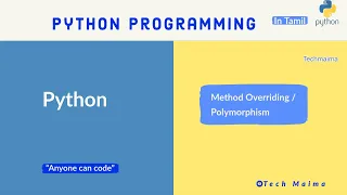 Polymorphism in Python Method overriding Explained Explained in Tamil Techmaima