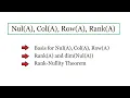 Nullspace Column Space and Rank