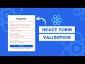 Form Validation Using React JS React JS Tutorial 2026