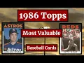 1986 Topps Baseball Cards - 25 Most Valuable