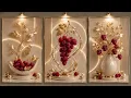Luxury Raspberry Wall Art Elegant Gold Burgundy Home Decor