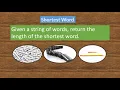 Shortest Word in a String Programming exercise