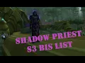 TBC Shadow Priest S3 BIS List PVP