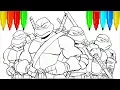 TEENAGE MUTANT NINJA TURTLES Coloring Pages Colouring Pages for Kids with Colored Markers