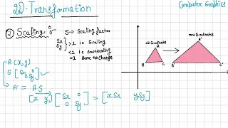 Computer graphics Transformation in 2D Scaling Complete Explanation with Example
