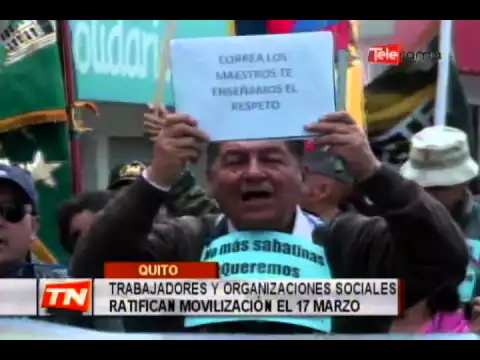 Trabajadores y organizaciones sociales ratifican movilización el 17 de marzo