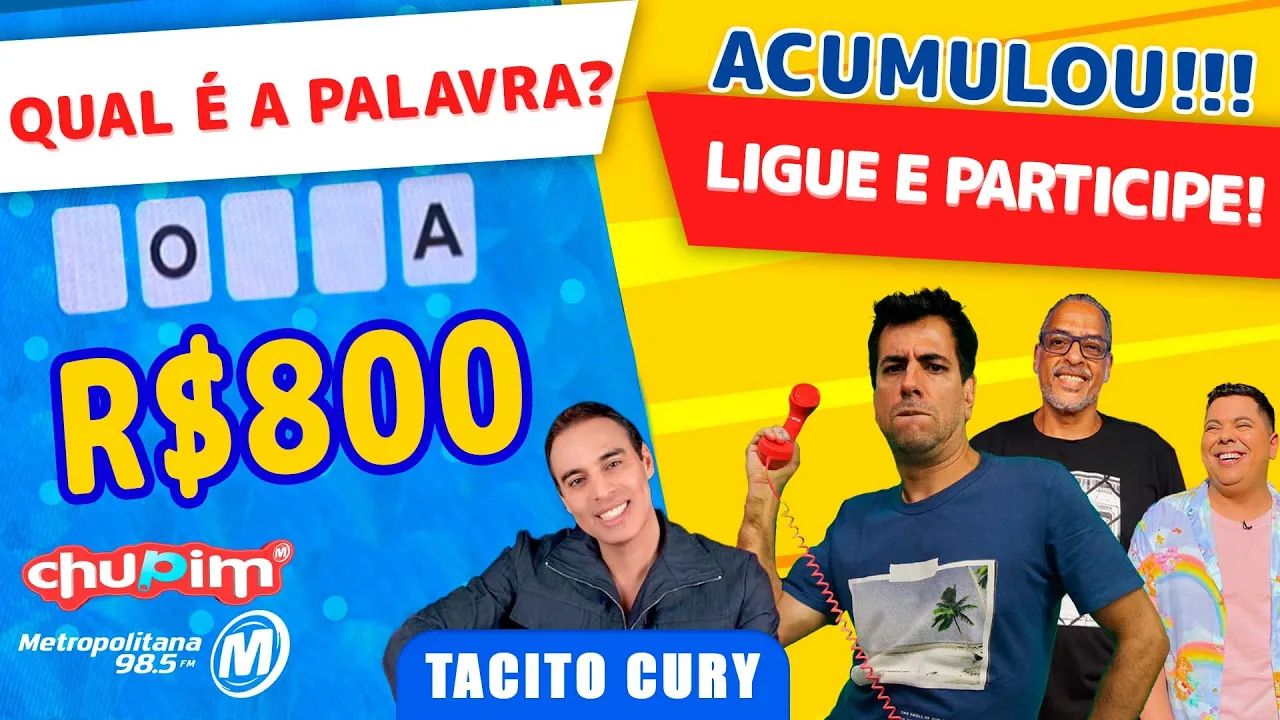 TÁCITO CURY - R$800 REAIS NO PIX PARA QUEM ACERTAR A PALAVRA MISTERIOSA!!! - 16/08/2023
