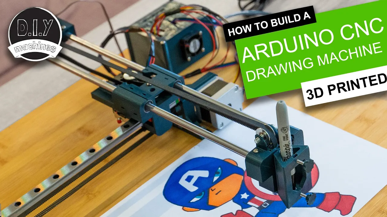Super Easy 3D Printed Arduino CNC Drawing Machine \| GRBL Plotter Elegoo