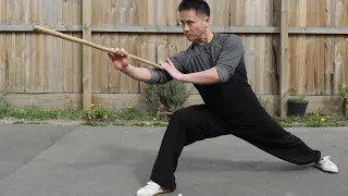 Let's Practice Kung-Fu Wushu Bo Staff Sweep Strike