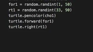 Python program to draw random coloured lines using the Turtle library
