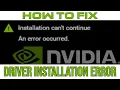 How to solve NVidia driver installation error