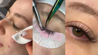 تركيب الرموش شعرة شعرة     طريقه تركيب الرموش للمبتدئين دندنها