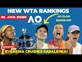 Lagu Australian Open 2026 schudt de WTA-ranglijst | Rybakina wint, Sabalenka behoudt, Gauff en Świątek...