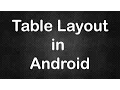 Table Layout in Android
