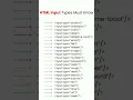 HTML input types you must know