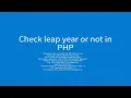 Check a given year is a leap year or not in PHP