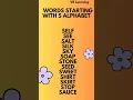 Words starting with S alphabet