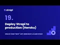 Deploy Strapi to production Heroku