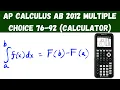 AP Calculus AB 2012 Multiple Choice calculator - Questions 76