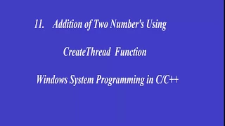 11 Addition of Two No s - CreateThread