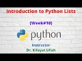 Introduction to Lists Arrays Programming with Python Week