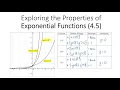 Exploring the Properties of Exponential Functions 4 5