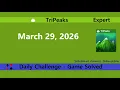 Microsoft Solitaire Collection Tripeaks Expert - March 29 2026 Daily Challenges
