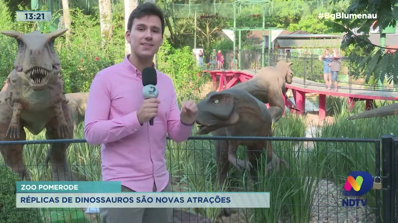 Zoo Pomerode: réplicas de dinossauros são novas atrações