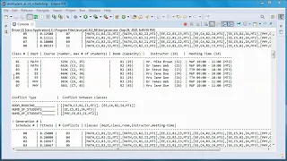 Class Scheduling 03 Genetic Algorithm JAVA Prototype Project