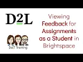 Brightspace Viewing Assignment Feedback as a Student