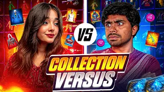 2 v BADGE YOUTUBER Collection Battle 🤗 Who Will Win ? ANNU PLAY VS HUZAI #vbadge #freefireindia