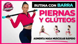 RUTINA CON BARRA para Piernas y Glúteos en casa | Piernas perfectas y glúteos redondos