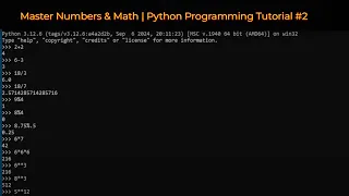 Python Programming Tutorial Mastering Numbers and Math Operations