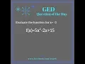 GED Math Prep Evaluate with Function Notation 1 3 Adv