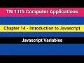 TN 11th Computer Applications - Chapter 14 JavaScript Variables