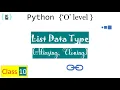 C10 List data type Aliasing Cloning o level python class with notes python tutorial in hindi