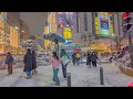 4K Snowfall in Seoul, Korea | Myeongdong Snow Walk 0.4°C Frozen Winter day